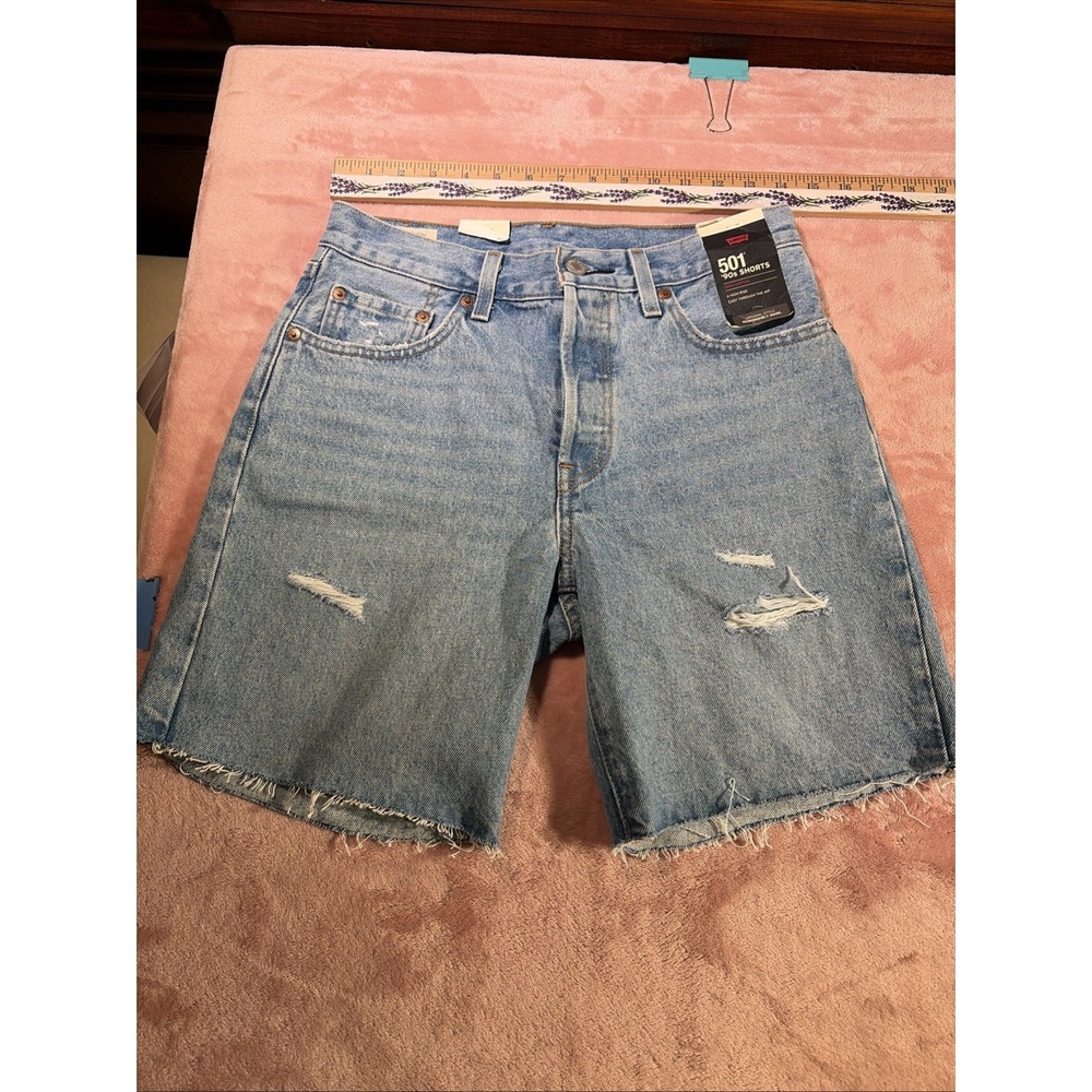 Levi's 501  90s Denim Shorts Women's Sz 26. Distressed. NWT
